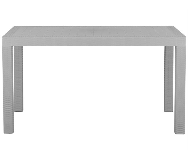 Conforama Mesa De Jardín Gris Claro 140 X 80 Cm FOSSANO