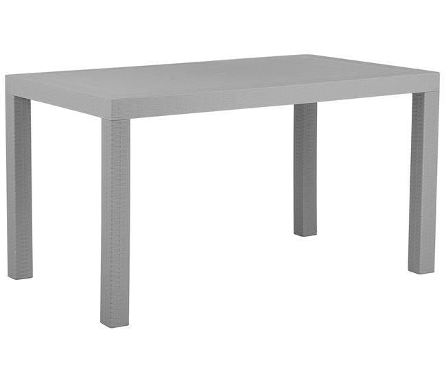 Conforama Mesa de jardín gris claro 140 x 80 cm FOSSANO