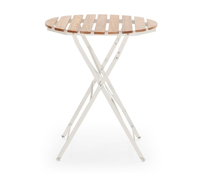 Conforama Mesa De Jardín Plegable Ambar De Madera Y Metal