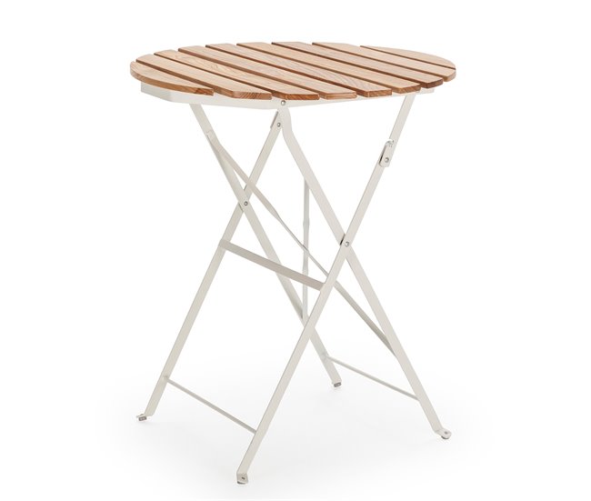 Conforama Mesa de Jardín Plegable Ambar de Madera y Metal