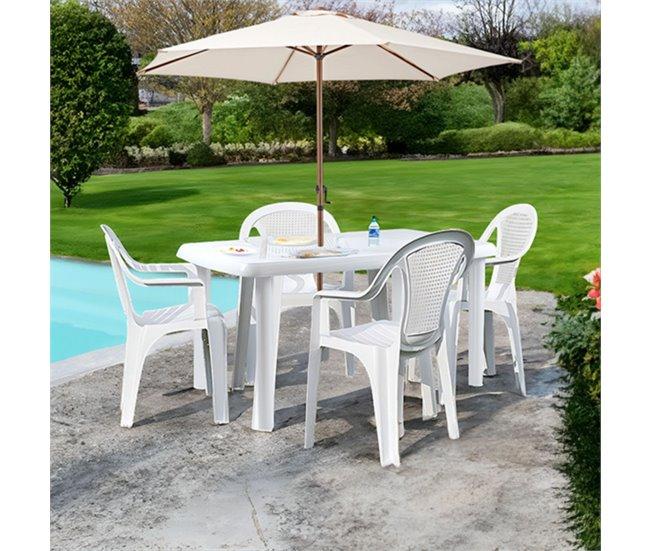 Conforama Mesa De Resina Oval/Rectangular Vistara Blanco 140x85x72cm 7house