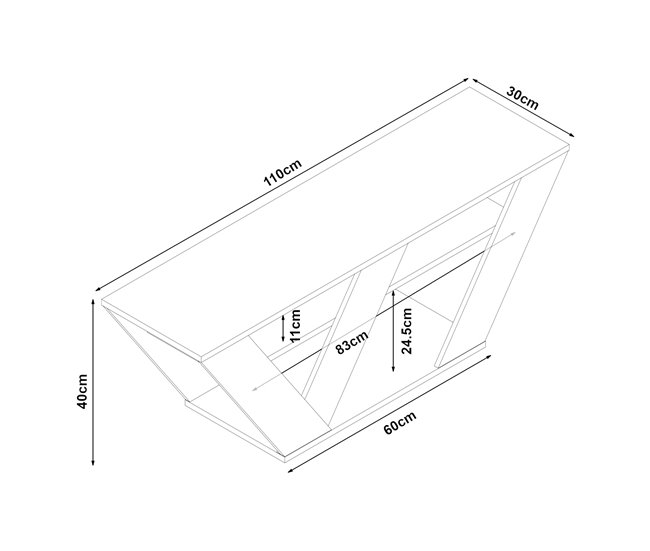 Conforama Mesa De TV Nome Con 2 Estantes Aglomerado 110x30x40cm - Efecto Roble [en.casa]