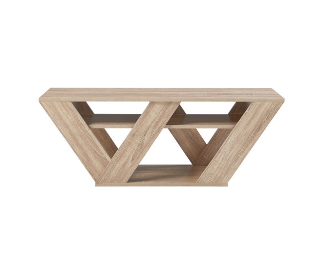 Conforama Mesa De TV Nome Con 2 Estantes Aglomerado 110x30x40cm - Efecto Roble [en.casa]