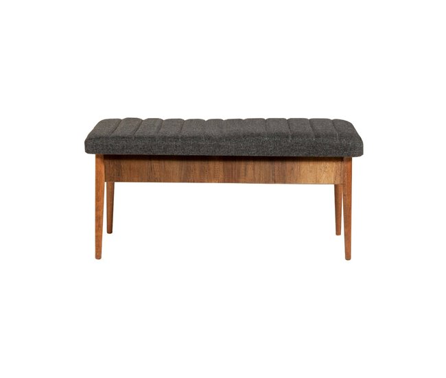 Conforama Mesa Dpalestr Banco multiusos Asiento de invitados Cofre multifuncional 110x40h48 cm Nogal y Antracita