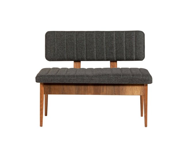 Conforama Mesa Dpalestr Banco multiusos Asiento de invitados Cofre multifuncional 110x40h85 cm Nogal y Antracita