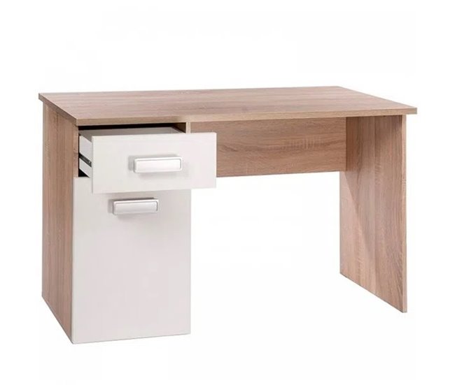 Conforama Mesa Escritorio CHAMPION 1 Cajón Y 1 Puerta Roble