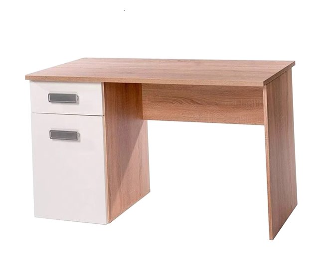 Conforama Mesa escritorio CHAMPION 1 cajón y 1 puerta roble