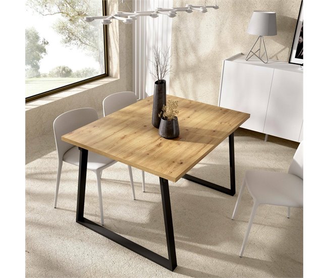 Conforama Mesa Extensible Darsla Consola De Comedor Multiusos Mesa Rectangular De Cocina O Comedor 160x90h75 Cm Roble Nodi