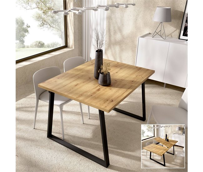 Conforama Mesa Extensible Darsla Consola De Comedor Multiusos Mesa Rectangular De Cocina O Comedor 160x90h75 Cm Roble Nodi