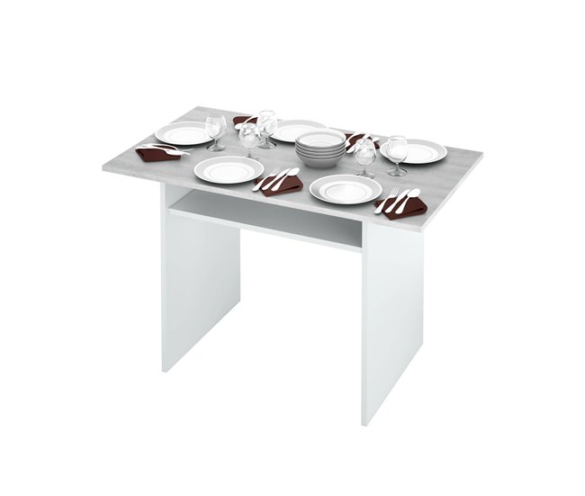 Conforama Mesa Extensible Ddiaz Estante Extensible Con Apertura Abatible Mesa Consola Auxiliar Plegable 120x35h77 Cm Blanco Y Cemento
