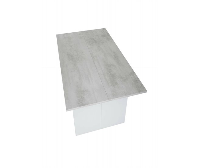 Conforama Mesa Extensible Ddiaz Estante Extensible Con Apertura Abatible Mesa Consola Auxiliar Plegable 120x35h77 Cm Blanco Y Cemento