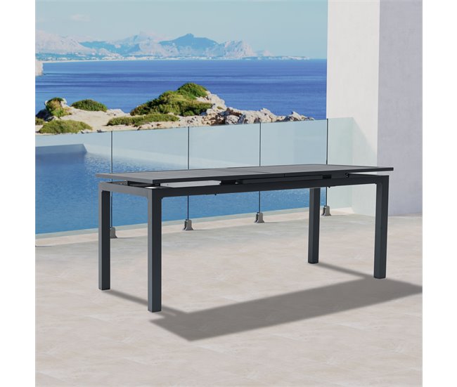 Conforama Mesa Extensible De Jardín ORION Gris Oscuro