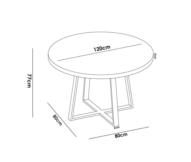 Conforama Mesa Fija Daureli Mesa De Comedor Multiusos Mesa Redonda De Cocina O Comedor 120x120h75 Cm Roble Nodi