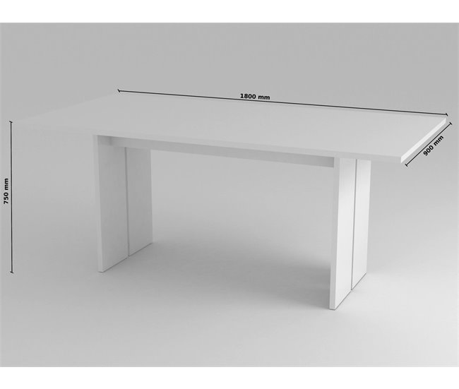 Conforama Mesa Fija Ddesogu Estante Rectangular De Diseño Mesa De Cocina 100% Made In Italy 160x90h75 Cm Blanco Brillo