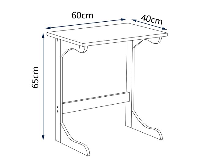 Conforama Mesa Para Portátil Hægebostad Bambú 65x60x40cm - Natural [en.casa]