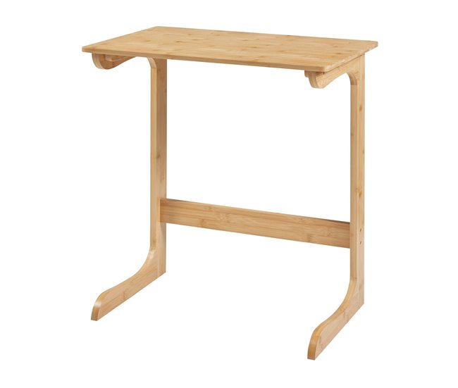 Conforama Mesa para portátil Hægebostad bambú 65x60x40cm - Natural [en.casa]