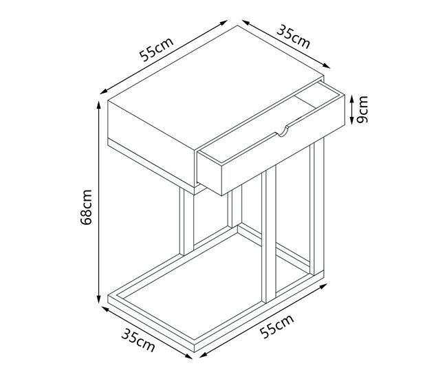 Conforama Mesa Para Portátil Kåfjord Con Cajón Bambú 68x35x55cm - Natural [en.casa]