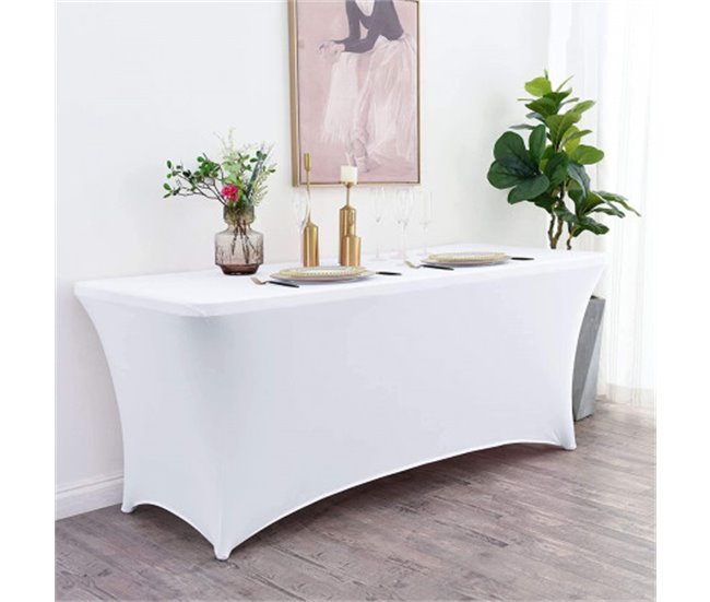 Conforama Mesa Plegable 240cm Blanca + Funda Catering 7house