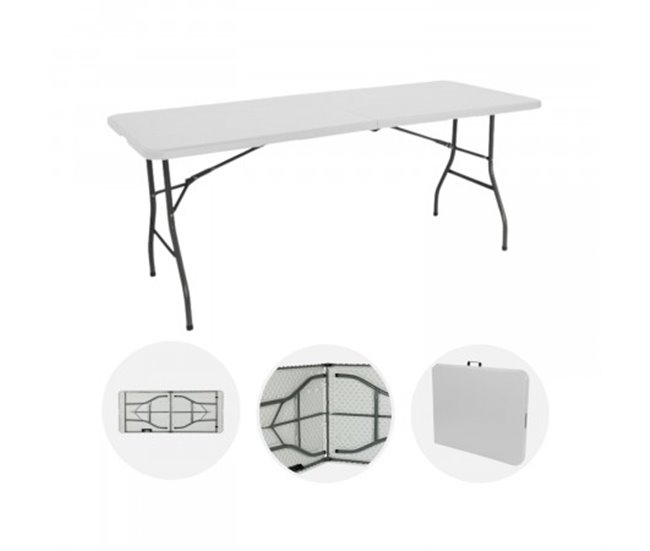 Conforama Mesa Plegable 240cm Blanca + Funda Catering 7house