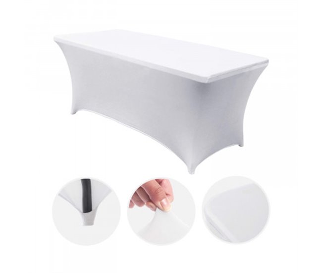 Conforama Mesa Plegable 240cm Blanca + Funda Catering 7house