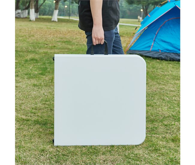 Conforama Mesa Plegable Adelfia Altura Regulable Metal/plástico 120x60cm - Blanco [en.casa]