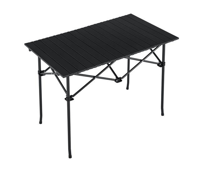Conforama Mesa Plegable Camping Castilenti Aluminio 94x55x68 Cm - Negro [en.casa]