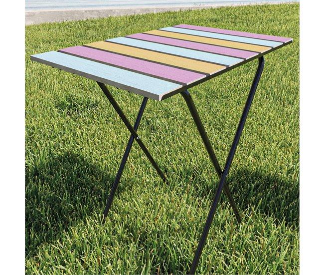 Conforama Mesa Plegable Camping Cavallino Pino/metal 60x40x57cm - Multicolor [en.casa]