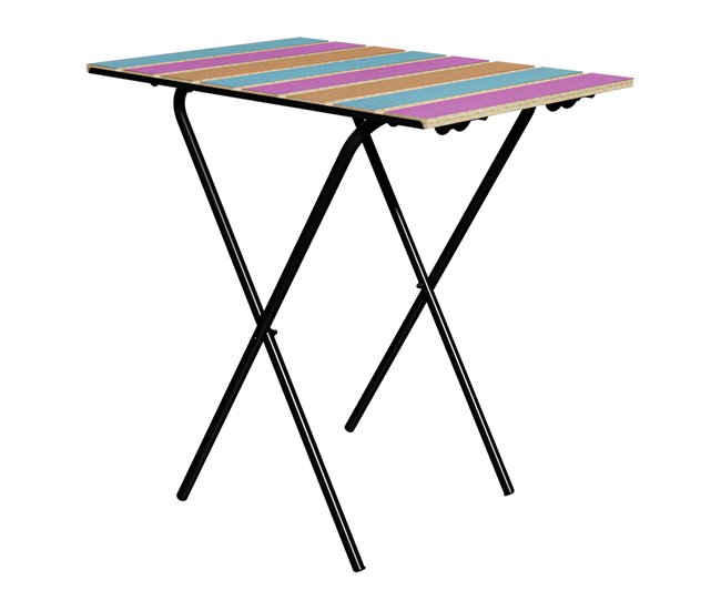 Conforama Mesa plegable camping Cavallino pino/metal 60x40x57cm - Multicolor [en.casa]