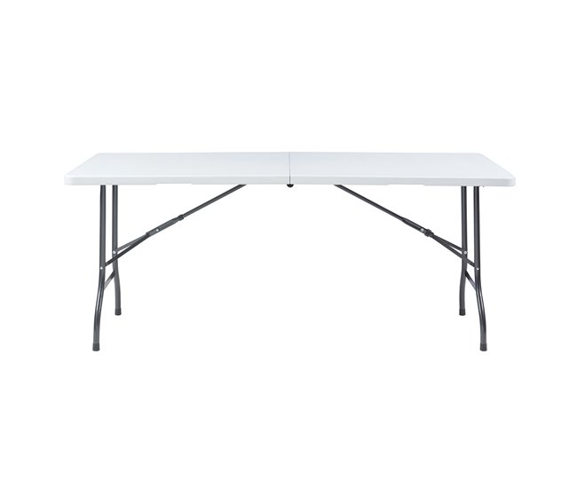 Conforama Mesa Plegable Ljusnarsberg Exterior Metal/plástico 180x75x72cm - Blanco [en.casa]