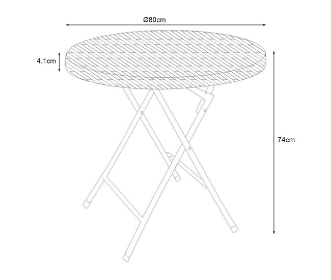 Conforama Mesa Plegable Mark Exterior Metal/plástico Ø80x74cm - Efecto Ratán Negro [en.casa]