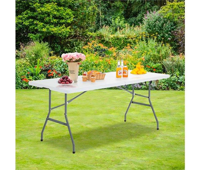 Conforama Mesa Plegable Rectangular De Resina 180x74x74cm Mesa Exterior Multiusos Camping Eventos Exterior Interior