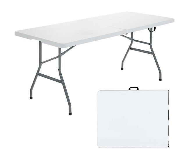 Conforama Mesa Plegable Rectangular De Resina 180x74x74cm Mesa Exterior Multiusos Camping Eventos Exterior Interior