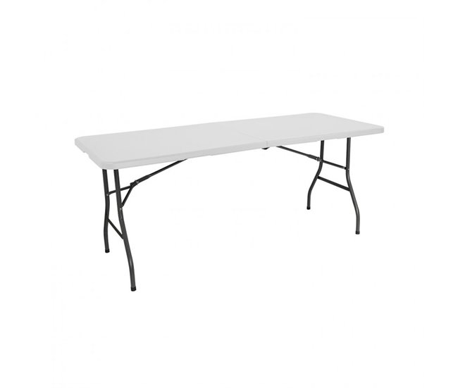 Conforama Mesa plegable Rectangular de Resina 180x74x74cm Mesa exterior Multiusos Camping Eventos Exterior Interior