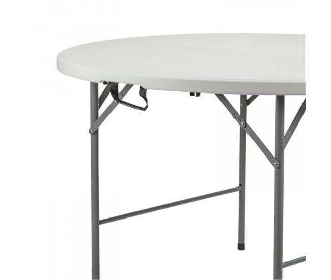 Conforama Mesa Plegable Redonda Efecto Granito Blanco Ø150x74cm O91