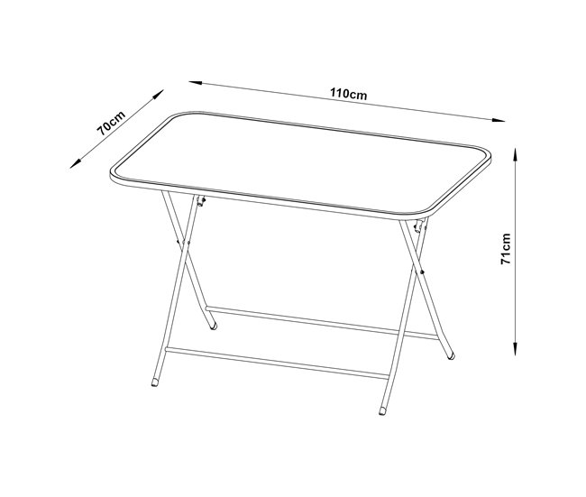 Conforama Mesa Plegable Sande Rectangular - Negro [en.casa]