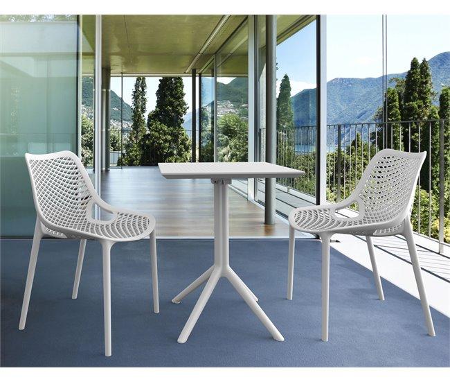 Conforama Mesa Plegable Sky Plástico Blanco 60X60X74 Cm