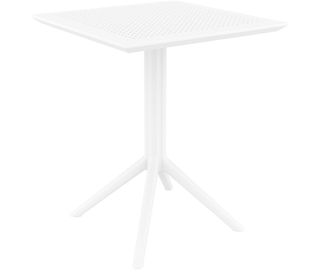 Conforama Mesa plegable Sky Plástico Blanco 60X60X74 cm