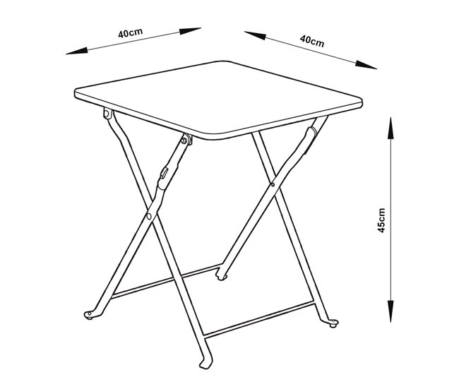 Conforama Mesa Plegable Vegårshei Acero 45x40x40 Cm - Blanco [en.casa]