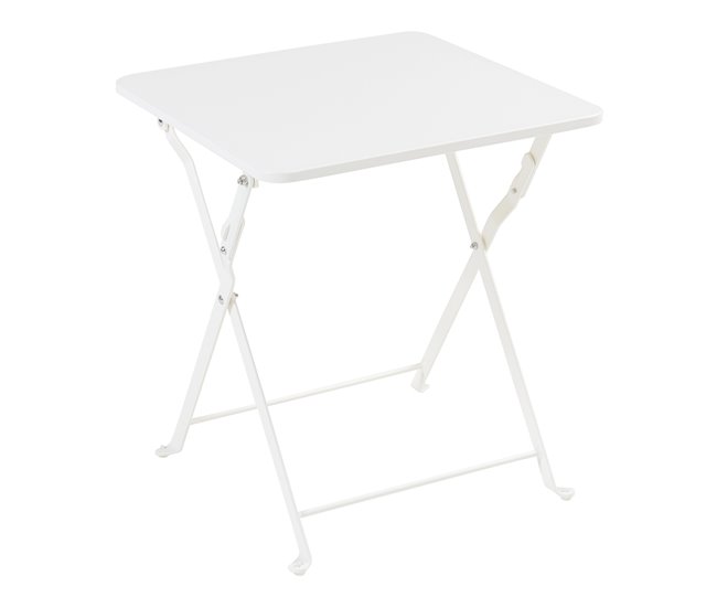 Conforama Mesa plegable Vegårshei acero 45x40x40 cm - Blanco [en.casa]
