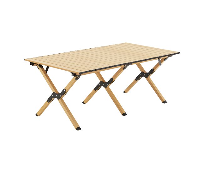Conforama Mesa Portátil Con 4 Sillas Plegables Camping Botrugno Aluminio Tela - Beige [casa.pro]