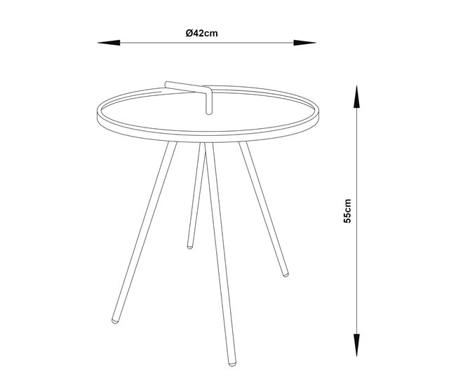 Conforama Mesa Terraza Fosen Redonda Con Asa Acero - Blanco [en.casa]