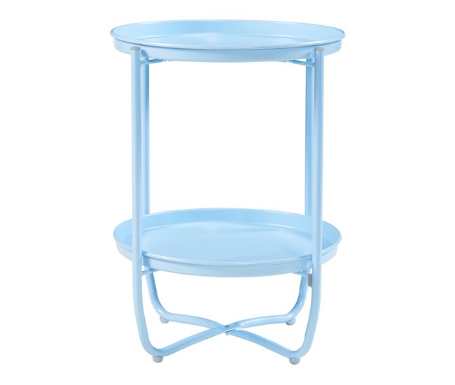 Conforama Mesita De Jardín Sandefjord Acero 57 5x40 Cm - Azul Celeste [en.casa]