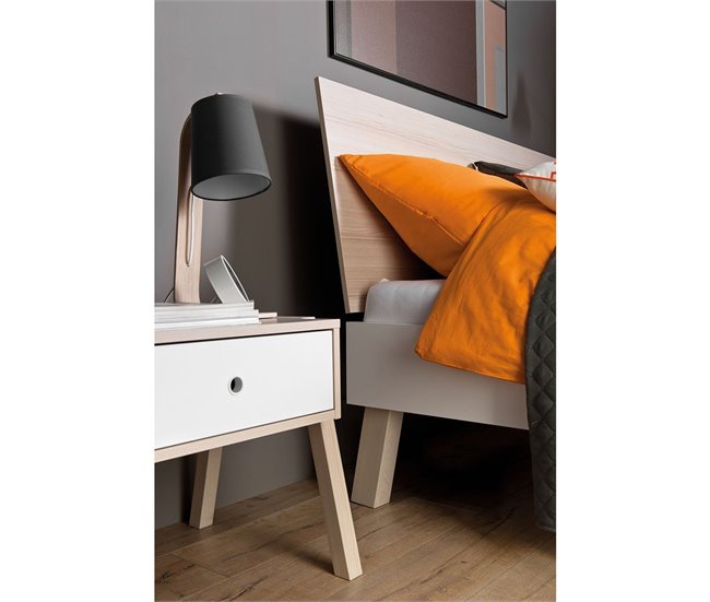 Conforama Mesita De Noche 1 Cajón Taburete Apilable Multiusos - SPOT