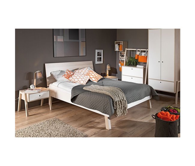 Conforama Mesita De Noche 1 Cajón Taburete Apilable Multiusos - SPOT