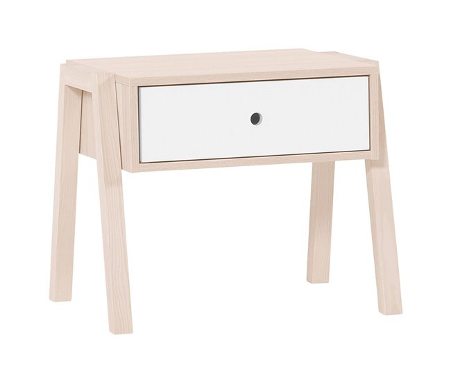 Conforama Mesita de noche 1 cajón taburete apilable multiusos - SPOT