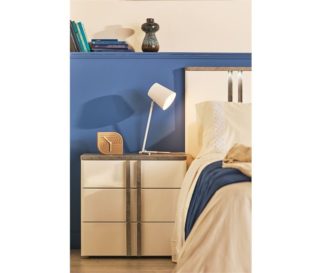 Conforama Mesita De Noche 3 Cajónes Blanco Mate BUGANVILLA