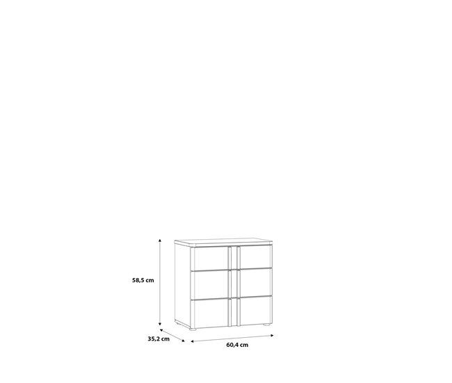 Conforama Mesita De Noche 3 Cajónes Blanco Mate BUGANVILLA