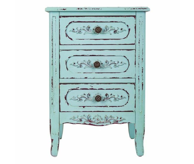 Conforama Mesita De Noche Alexandra House Living Azul 32 X 67 X 46 Cm