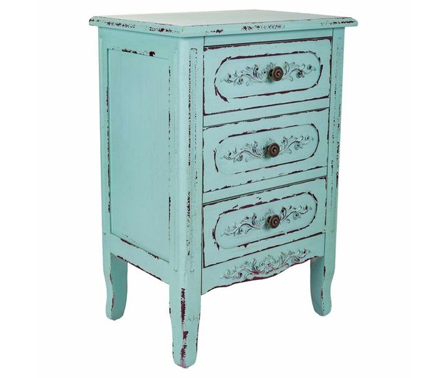 Conforama Mesita de Noche Alexandra House Living Azul 32 x 67 x 46 cm