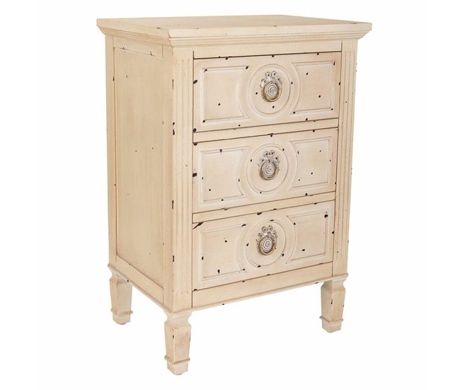 Conforama Mesita de Noche Alexandra House Living Beige 32 x 67 x 46 cm